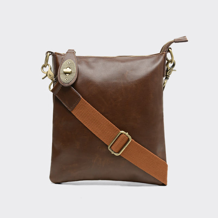 Umhängetasche für Herren, Business, einfache Umhängetasche aus Retro-Leder