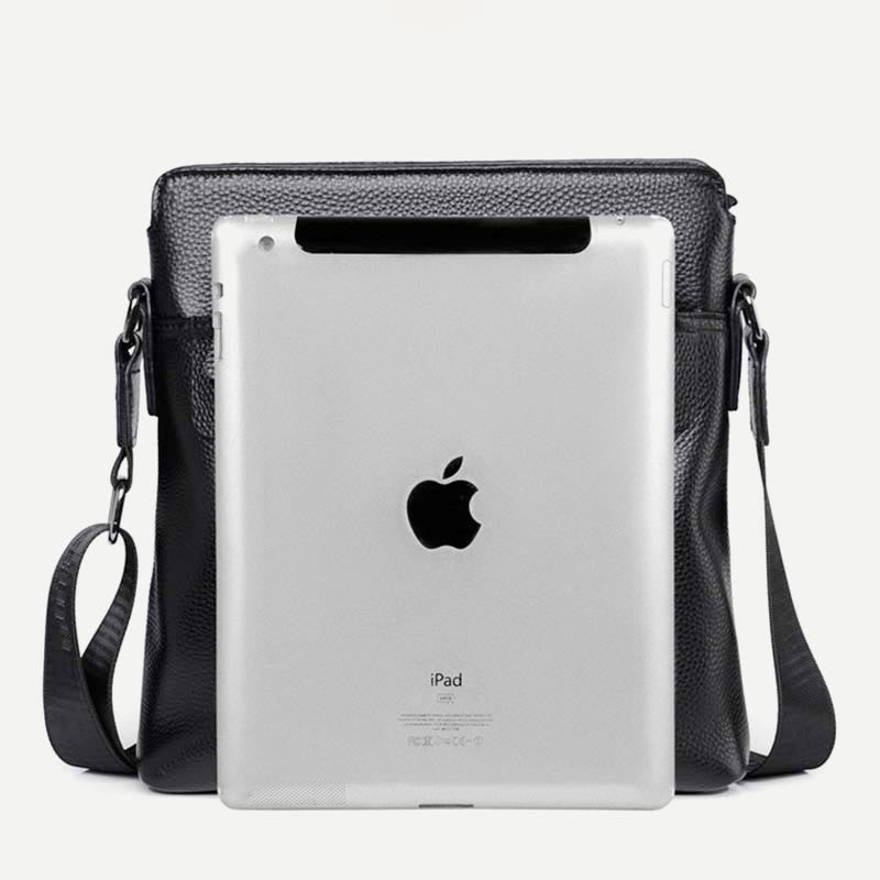 Messenger Bag für Männer Lychee Muster Echtleder Business Rucksack