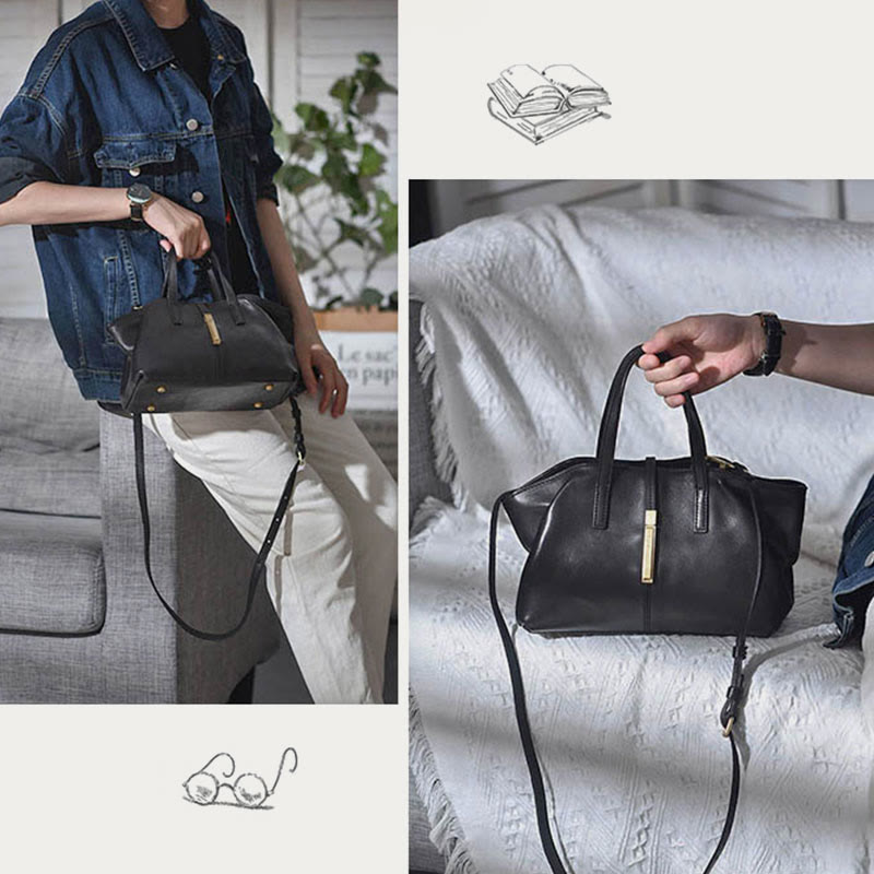 Top-Griff-Tasche für Frauen Dating Vintage Leder Umhängetasche
