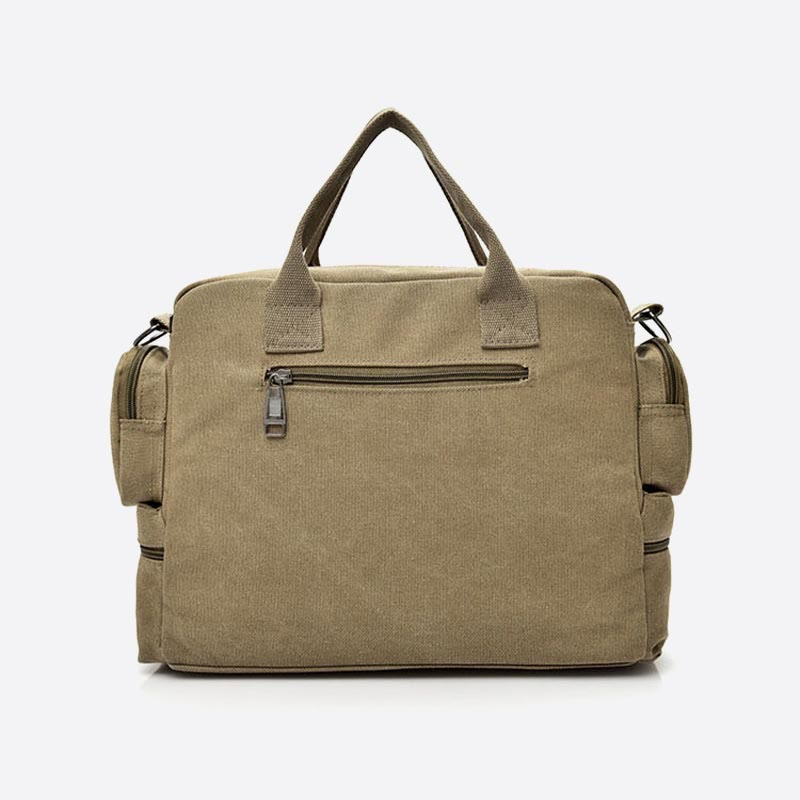 Messenger Bag für Herren, lässige Umhängetasche aus Canvas mit mehreren Taschen