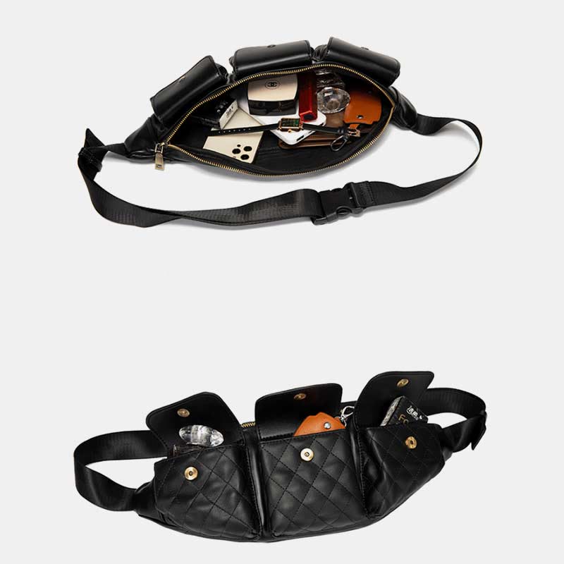 Gürteltasche für Herren, Leder, lässige Umhängetasche für den Außenbereich