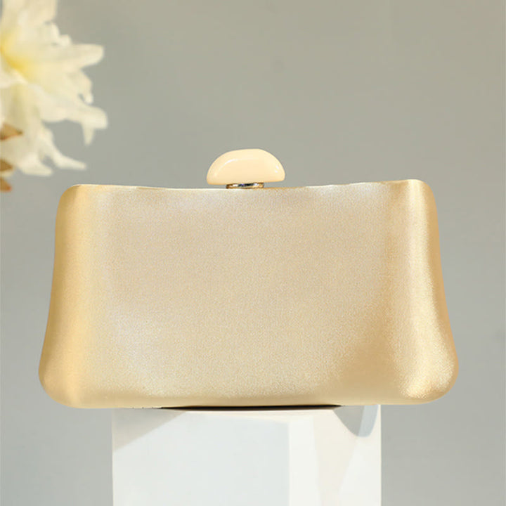 Abendtasche für Damen, schlichte, quadratische Clutch mit einfarbigem Verschluss