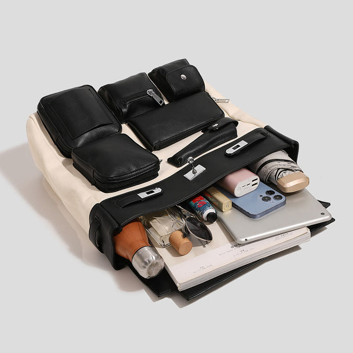 Rucksack für Damen, mehrere Taschen, tragbar, Freizeit, Tagesrucksack mit großer Kapazität
