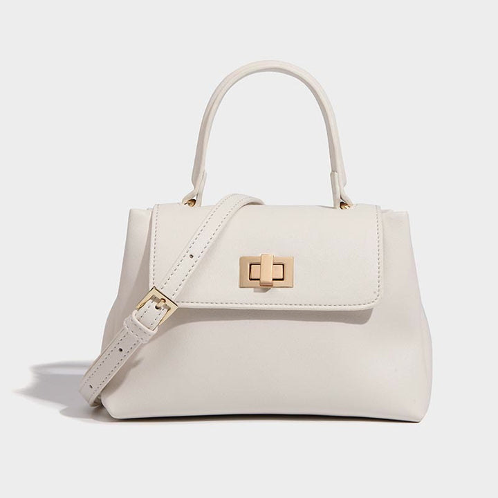 Top-Griff-Tasche für Damen, schlichte Vintage-Umhängetasche aus weichem Leder