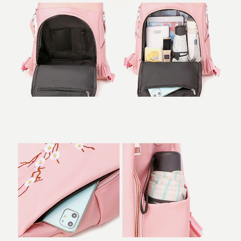 Rucksack für Damen, große Kapazität, Outdoor-Stickerei, Freizeit-Tagesrucksack