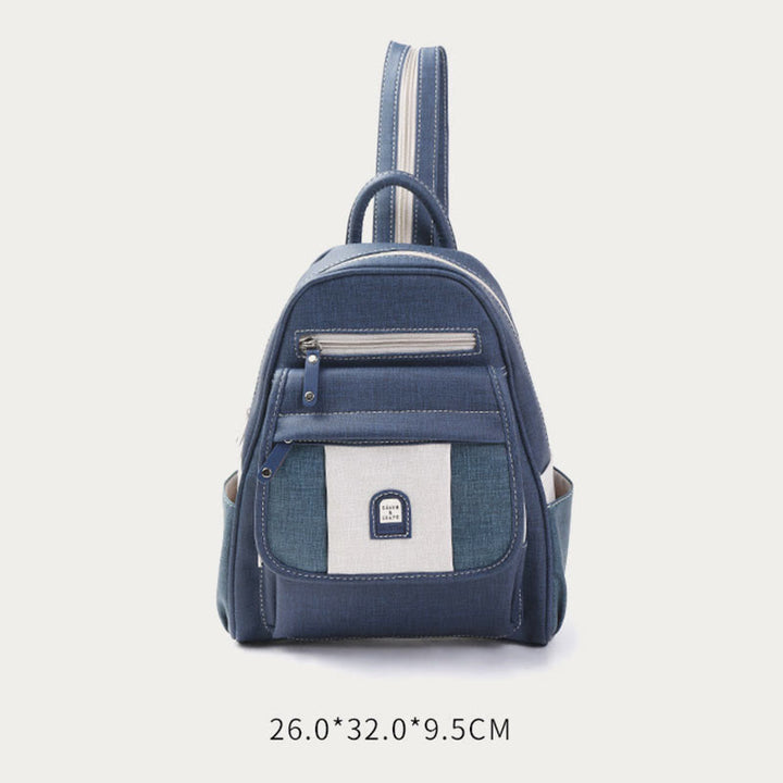Schultertasche mit Reißverschluss für Damen, Retro, schlichter multifunktionaler Rucksack