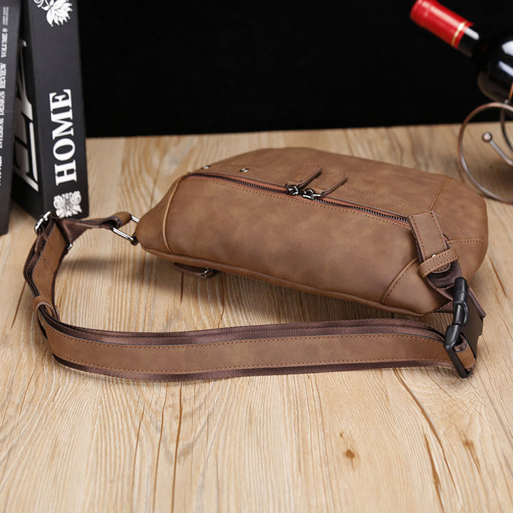 Retro-Schultertasche für Männer, leichter Crossbody-Tagesrucksack