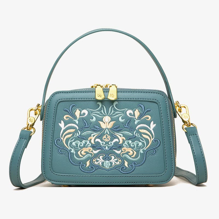 Top-Griff-Tasche für Frauen Vintage Stickerei Folk-Custom Shopping Umhängetasche