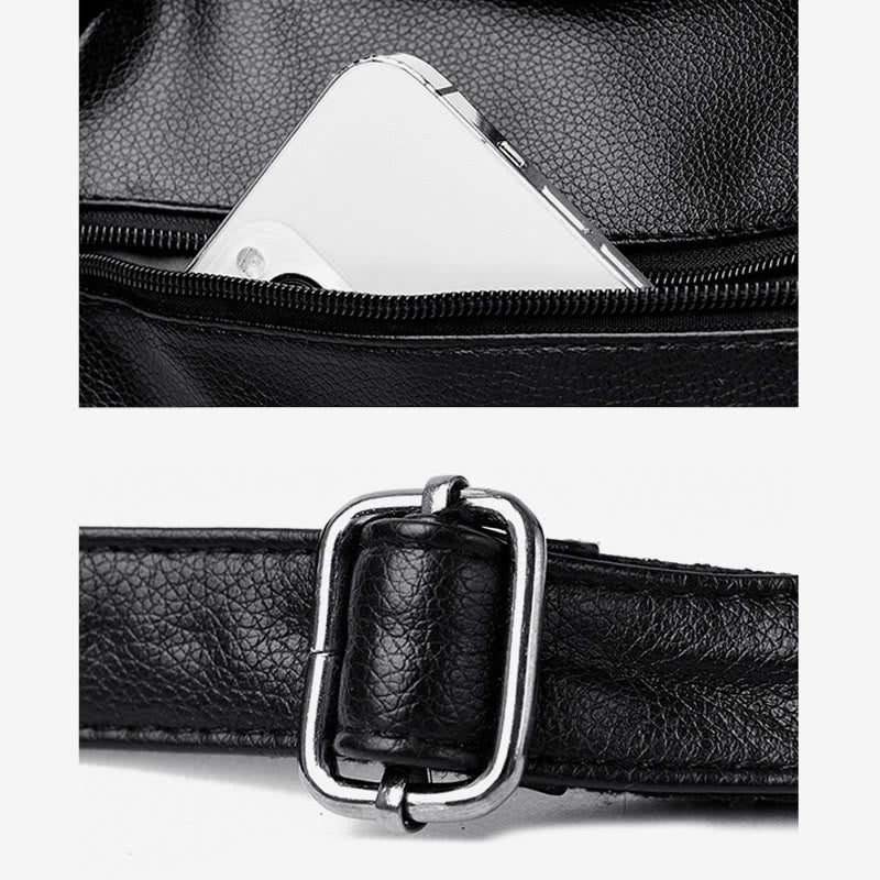 Weiche Lederhandtasche für Damen, verstellbarer breiter Riemen, minimalistische Umhängetasche