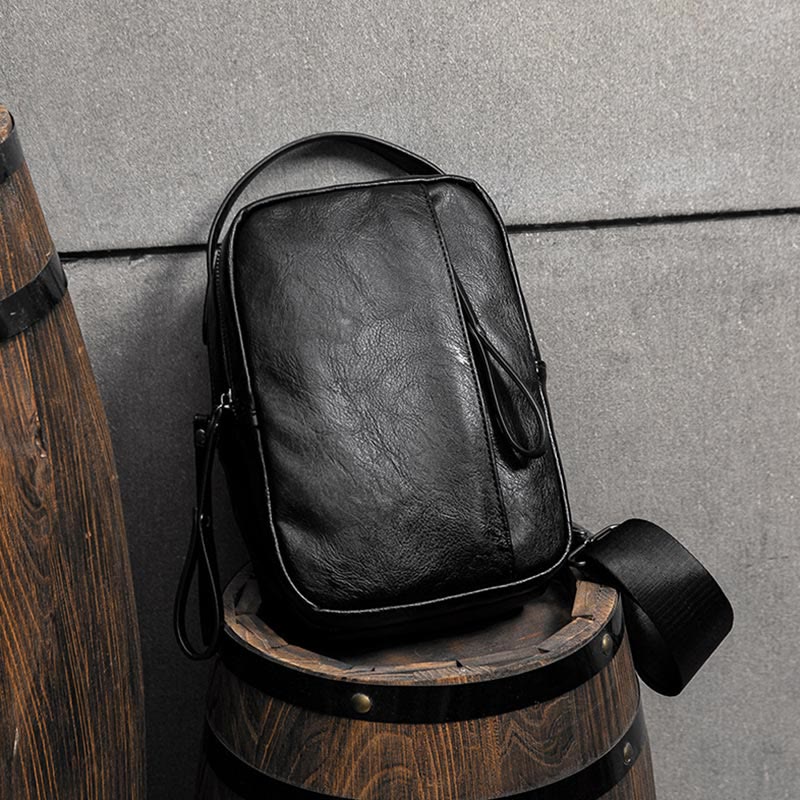 Schultertasche für Herren, Freizeit, Sport, Umhängetasche aus Leder