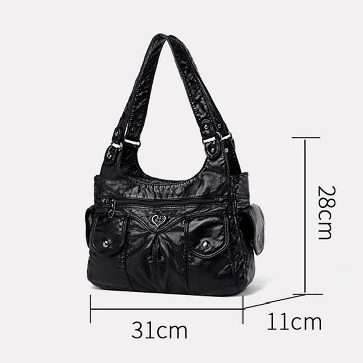 Klassische Tragetasche fürs Büro, leichte Schultertasche aus weichem Leder