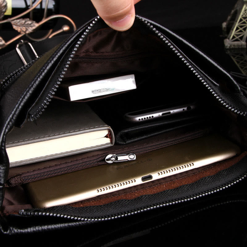 Business-Umhängetasche für Herren, einfache vertikale Tasche aus weichem Leder