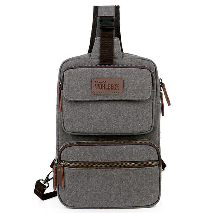 Herren Canvas Sling Bag Multi-Pocket Kratzfeste Umhängetasche