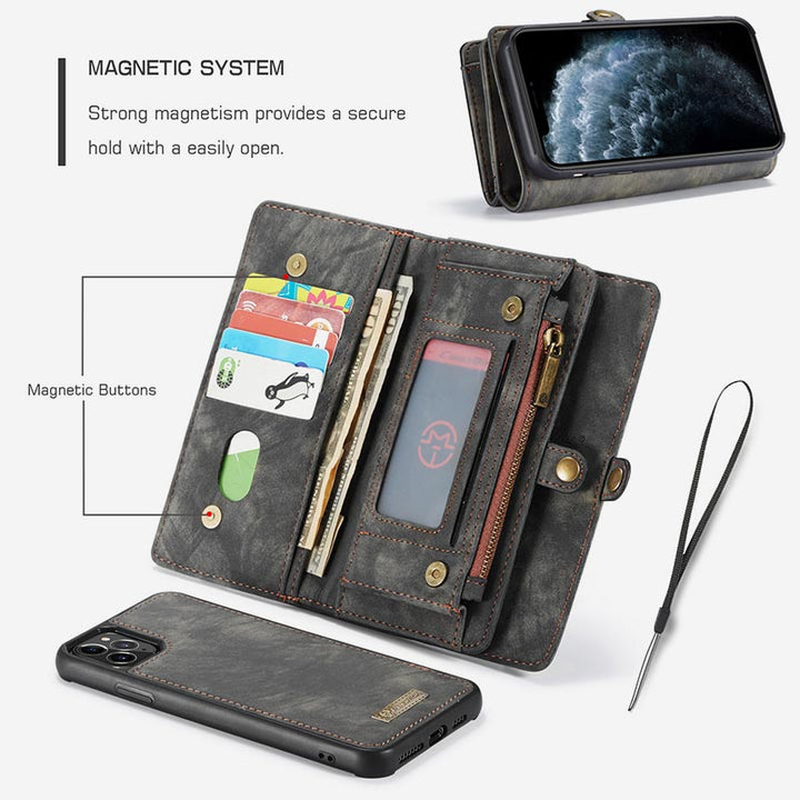 Retro Leder Brieftasche Handytasche für iPhone Samsung Huawei mit Multi-Slot
