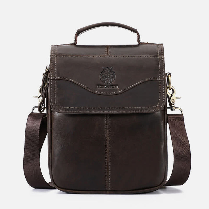 Echtes Leder Messenger Schultertasche für Männer Multi-Pocket Kleine Handtasche