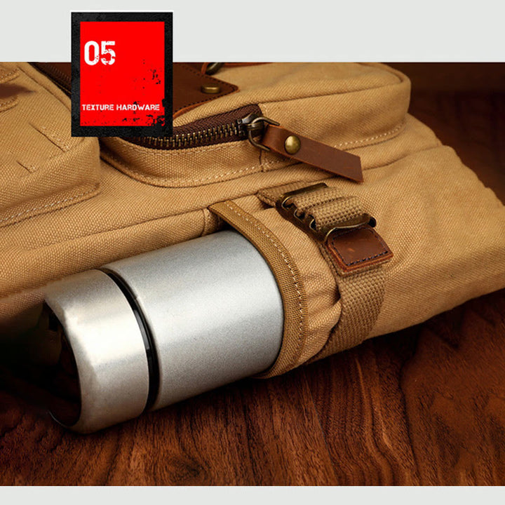 Schultertasche für Herren im Retro-Design, leichte Umhängetasche aus Canvas
