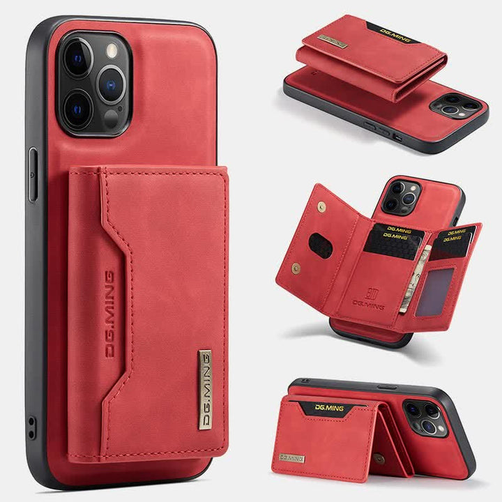 2 in 1 magnetische Brieftasche Handyhülle für iPhone PU Leder Trifold Brieftasche Hülle