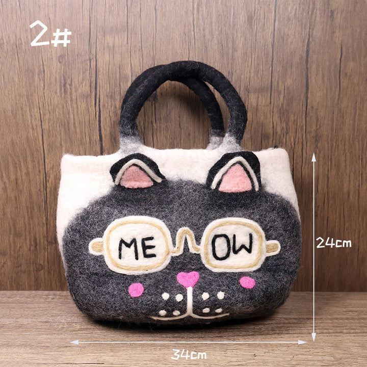 Handgemachte handgemachte Katze Wollfilz Handtasche