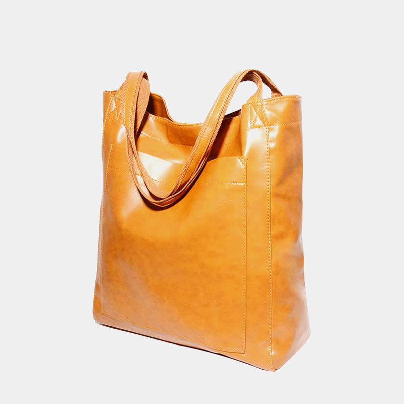Extra große Tragetasche aus weichem PU-Leder für Damen