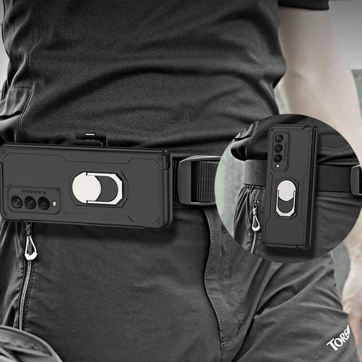 Telefonhalter-Holster für Galaxy Z Fold 3, drehbarer Ständer, Clip, Telefonhülle