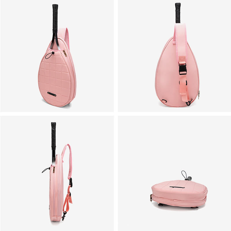 Schlägertasche für Damen, kariertes Muster, wasserdichte Umhängetasche aus Polyester