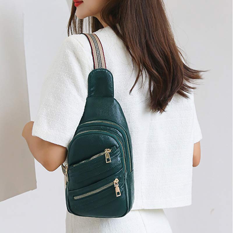 Sling Crossbody Rucksack Weiche Leder Schultertasche mit verstellbarem Riemen