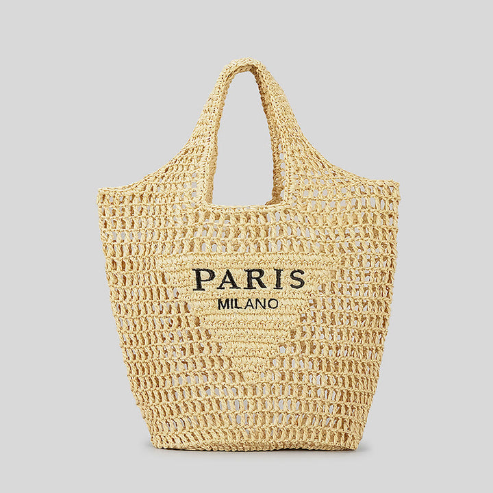 Strandtasche für Damen, gestrickte Retro-Handtasche mit ausgehöhlter Öffnung - Kräftiges Holz - Stil A - image 1