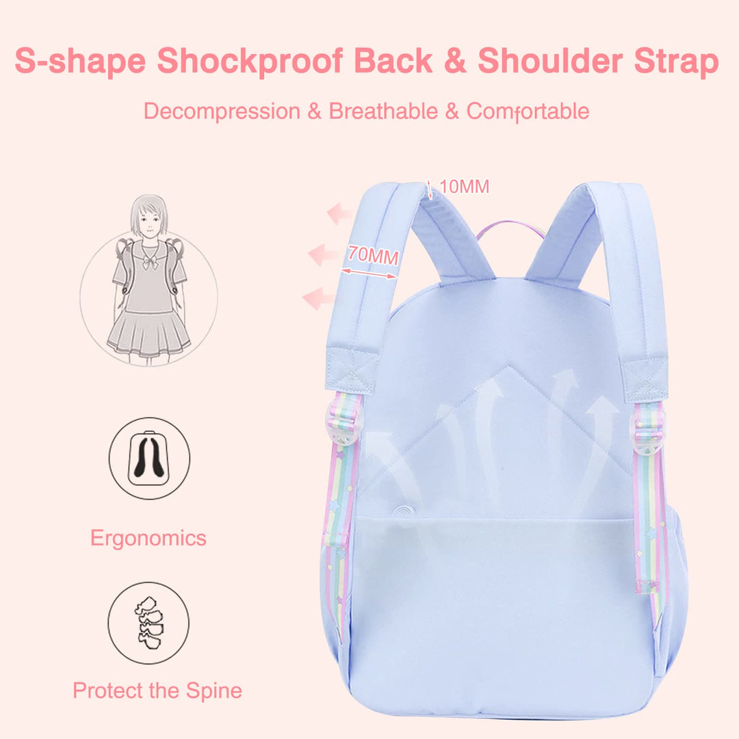 Leichter, wasserdichter, großer Kapazitäts-, bequemer, süßer Schulrucksack im College-Stil