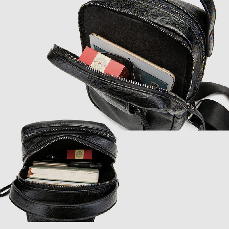 Schultertasche für Herren, Freizeit, Sport, Umhängetasche aus Leder
