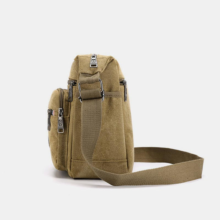 Vintage Messenger Bag aus Canvas mit großem Fassungsvermögen 