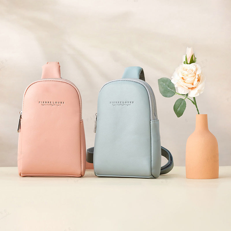 Leichte, lässige Schultertasche für Damen, kleiner Umhängerucksack aus PU-Leder