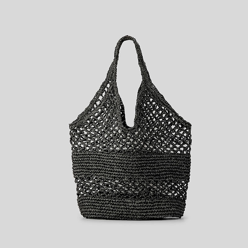 Strandtasche für Damen, gestrickte Retro-Handtasche mit ausgehöhlter Öffnung - Schwarz - Stil B - image 35