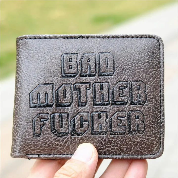 Geldbörse mit Bad Mother F**ker-Aufdruck für Männer, veganes Leder
