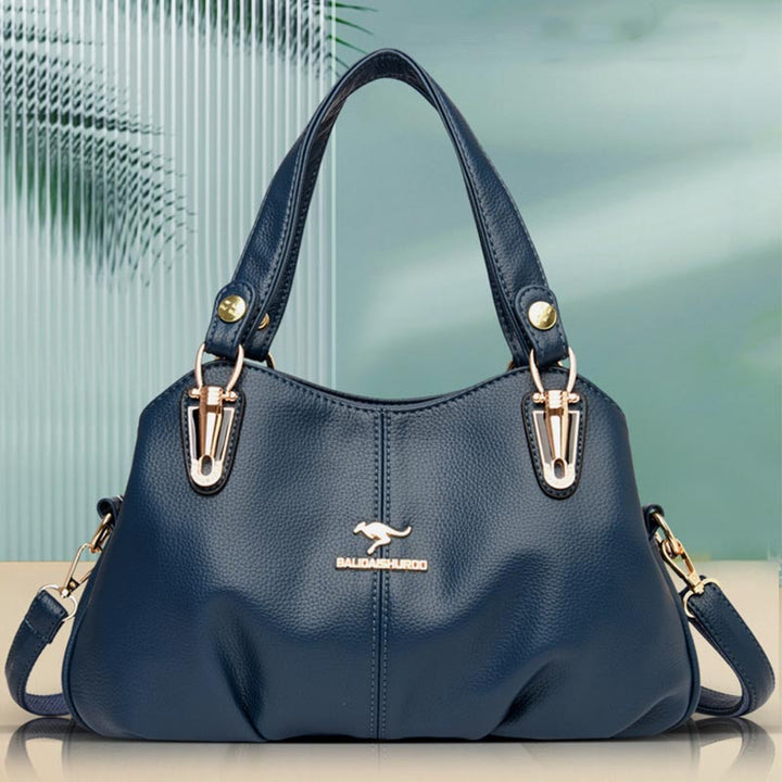 Damen Lederhandtasche mit mehreren Fächern, Umhängetasche, Hobo-Tasche