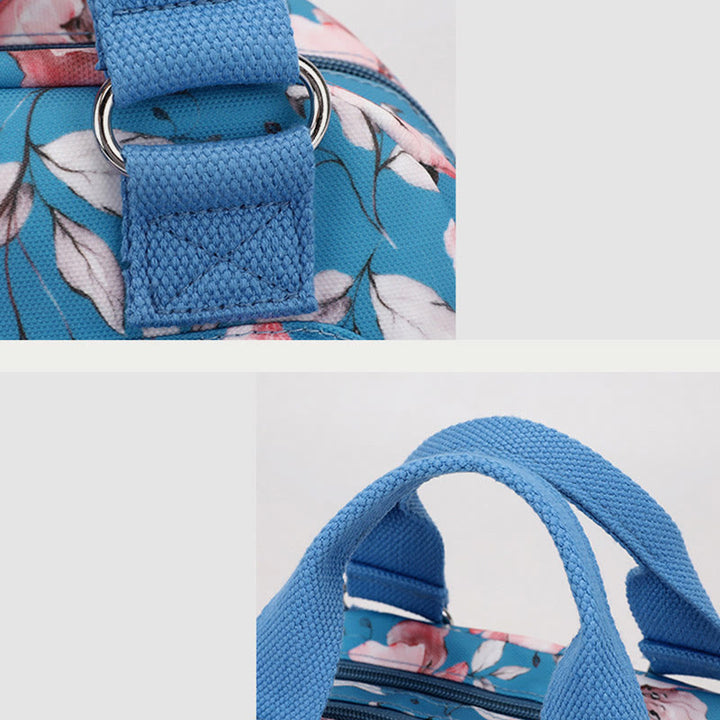 Umhängetasche aus Nylon für Damen, Handtasche mit buntem Blumendruck