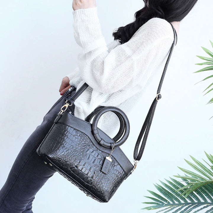 Umhängetasche mit großem Fassungsvermögen und Vintage-Prägung und Henkeltasche