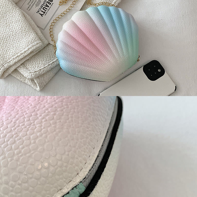 Umhängetasche für Damen mit Muschelmuster und Lederstruktur