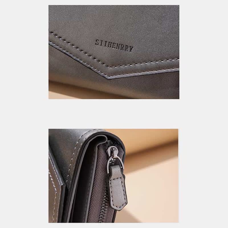 Damen Kurze Bifold Geldbörse Kunstleder Geldbörse RFID Blocking Kartenhalter