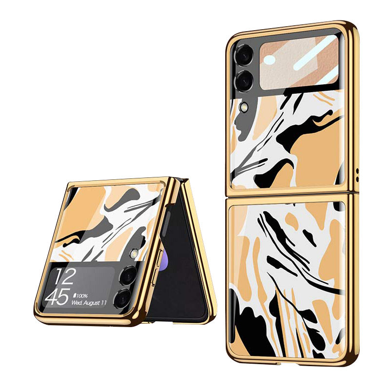 Samsung Galaxy Z Flip 3 Hülle Floral Premium Dünn Transparent Hart PC Handyhülle