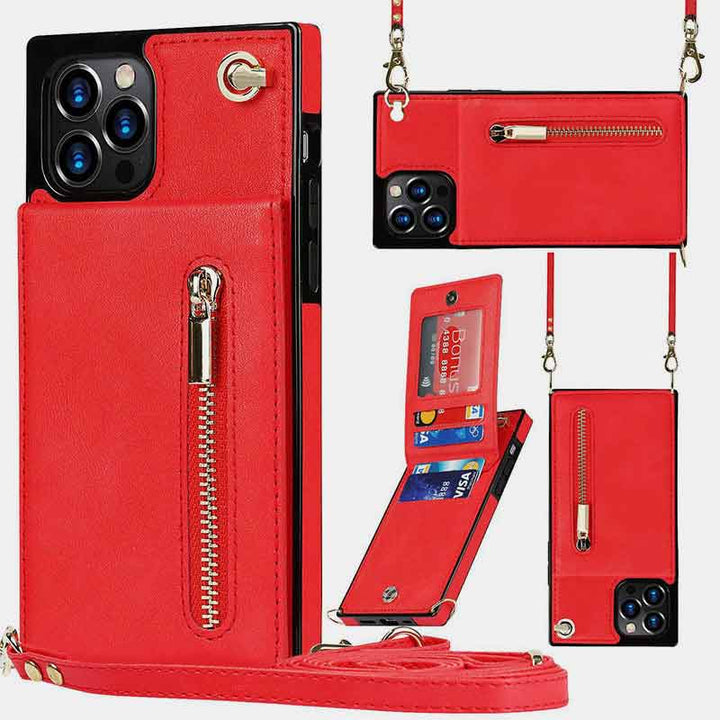 Funktionelle iPhone Samsung Handyhülle Mini Handytasche mit Kartenhalter