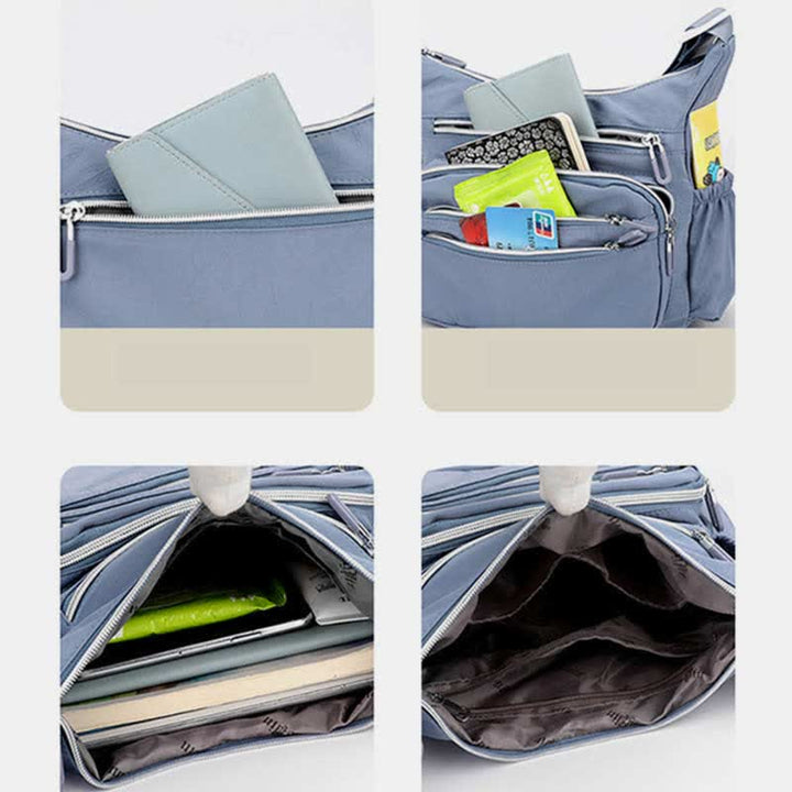 Leichte Nylon-Geldbörse mit mehreren Taschen für Damen, multifunktionale Umhängetasche