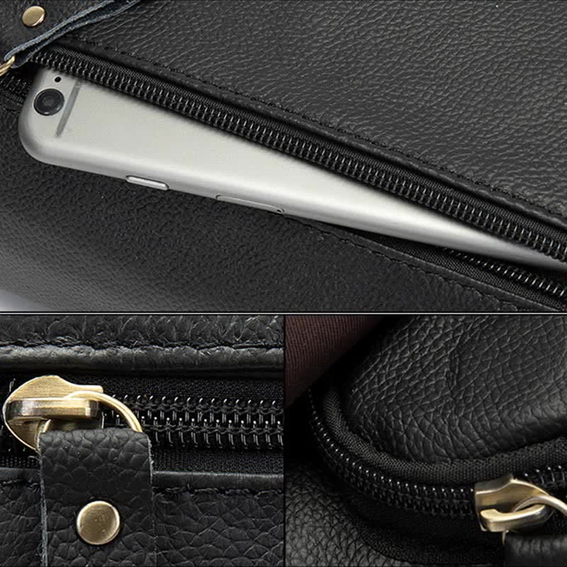 Herren Umhängetasche Echtes Leder Kleine Messenger Bag Crossbody Bag