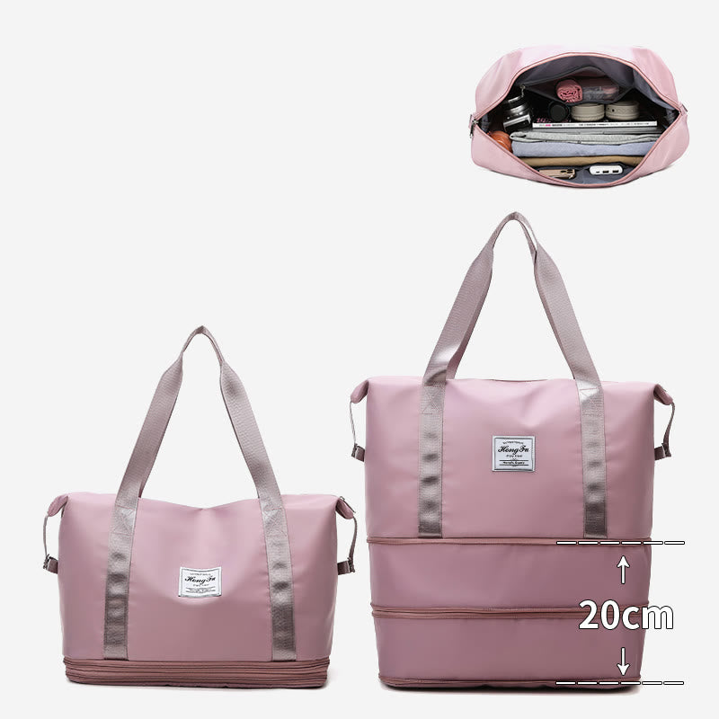 Reisetasche mit doppelter Erweiterung für Damen, groß, leicht, Oxford-Reisetasche