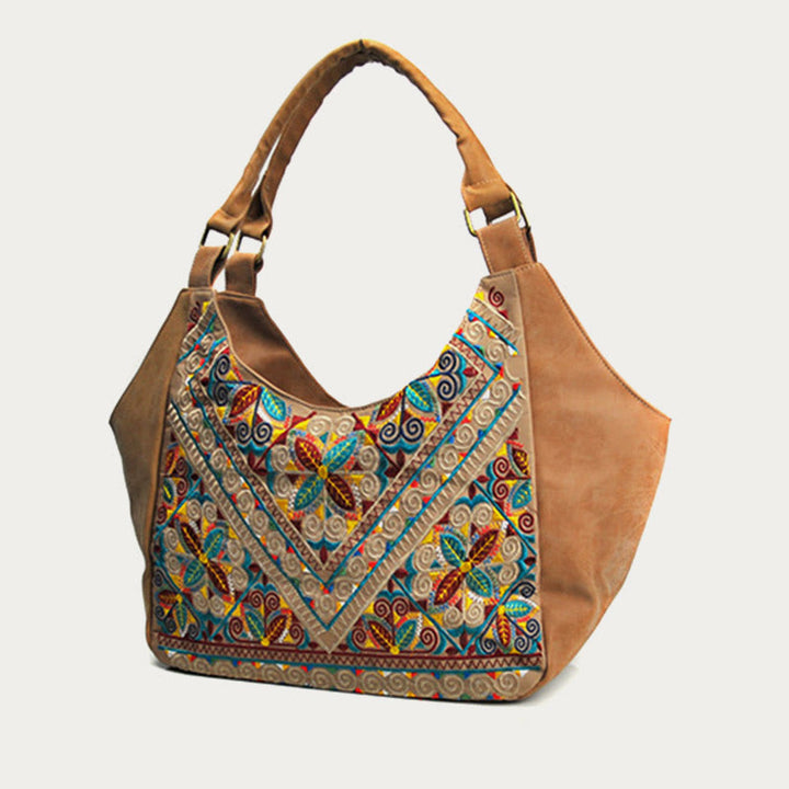 Tote für Frauen Reise ethnischen Stil Muster Leder Schultertasche