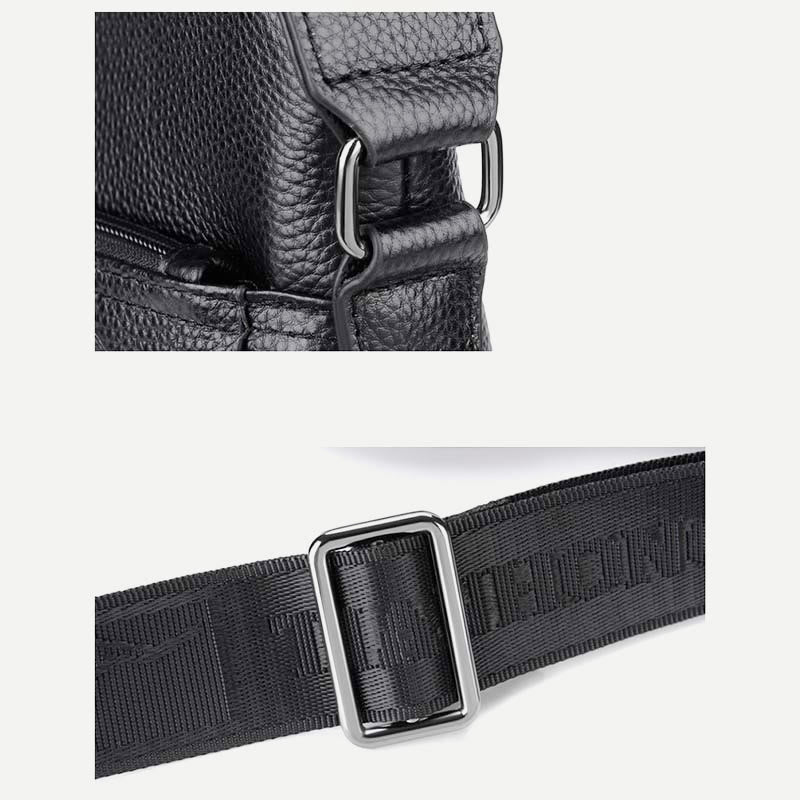 Messenger Bag für Männer Lychee Muster Echtleder Business Rucksack