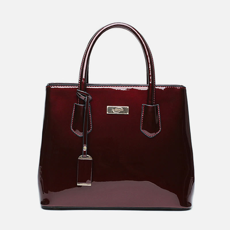 Retro Spiegel glänzend Leder Bucket Bag Damen Umhängetasche - image 6