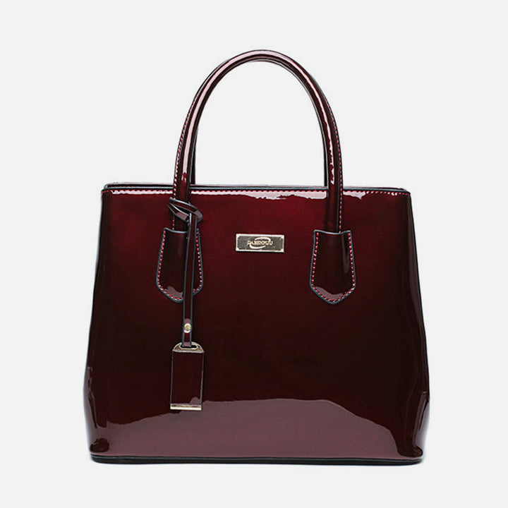 Retro Spiegel glänzend Leder Bucket Bag Damen Umhängetasche - image 6