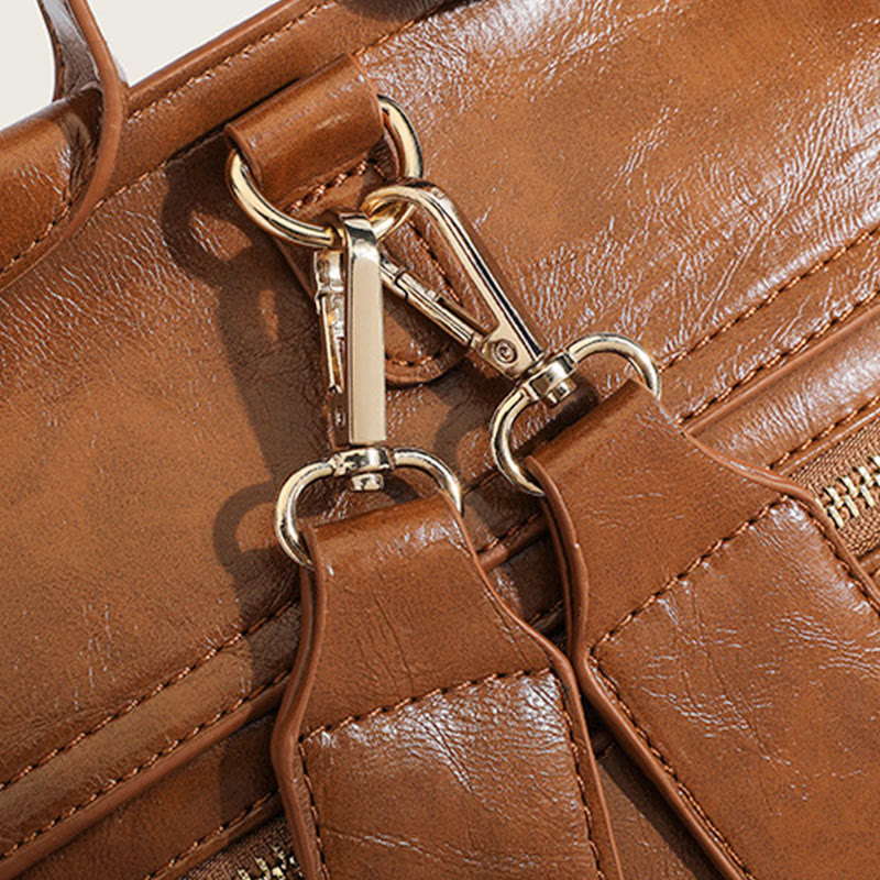 Rucksack für Damen, Vintage, Ölwachsleder, multifunktionale Umhängetasche