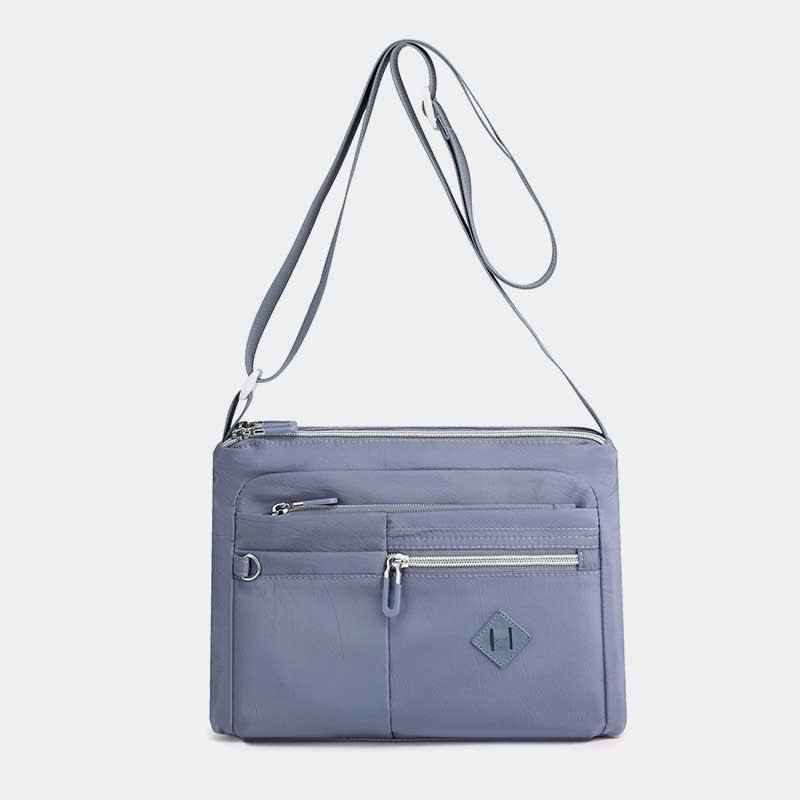 Umhängetasche mit Doppelreißverschlussfach für Damen, leichte Schultertasche mit mehreren Taschen