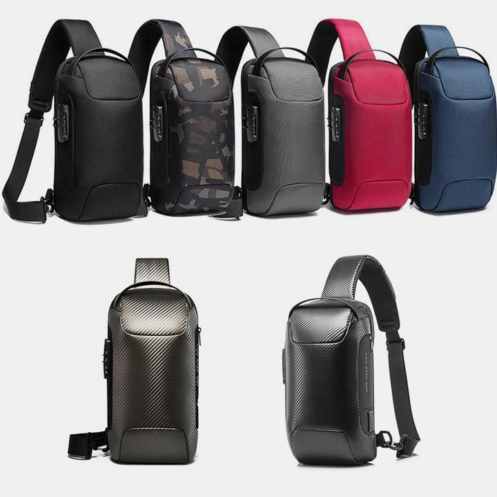 Wasserdichte Schultertasche mit USB-Ladeanschluss